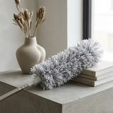 Grey Microfiber Flexible Duster – Extendable & Bendable Cleaning Tool With Telescopic Pole For High Ceilings, Fans, And Tight Corners