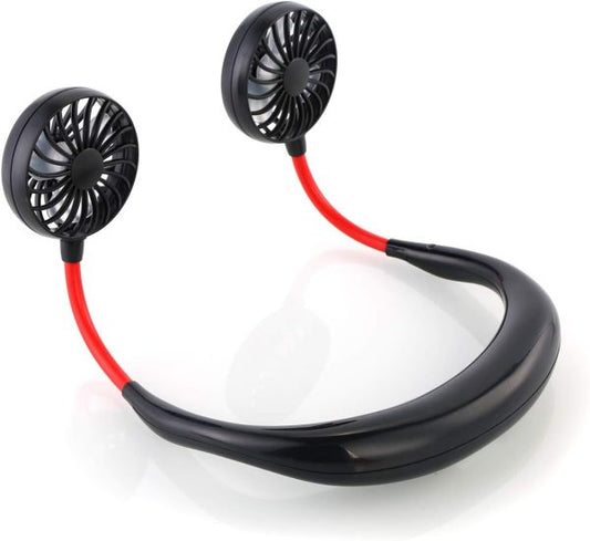 Rechargeable 3 Speed Neck Fan - Hanging Sports Neck Fan Heavy Duty Rechargeable Portable Hands Free Wearable Cooling Device (Random Color)
