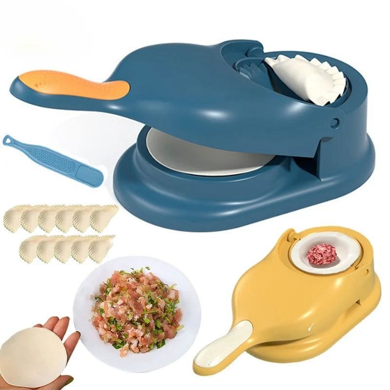 2-In-1 Manual Dumpling Maker & Dough Press Machine | Portable Samosa & Gujiya Mould Tool | Easy Kitchen DIY Pastry Accessory