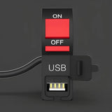 Universal Motorcycle Handlebar Switch With USB Port 5V 2A – ON/OFF Button & Extra Lights Control Switch For Bikes