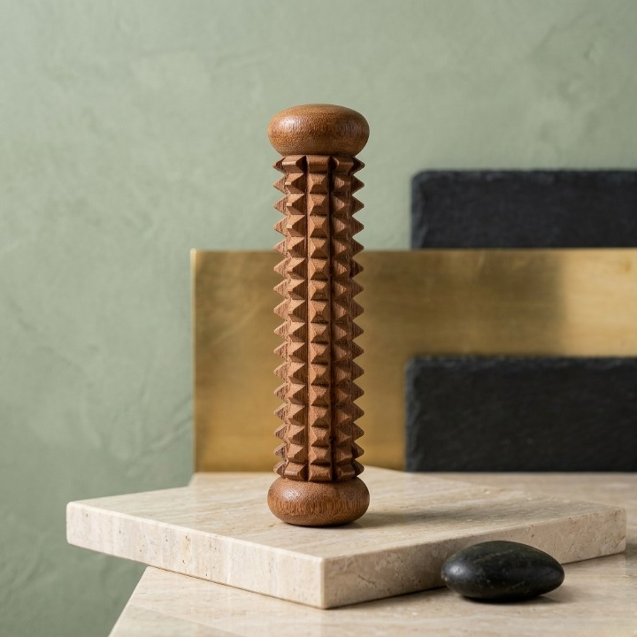Handcrafted Wooden Palm Massager – Reflexology & Acupressure Hand Roller