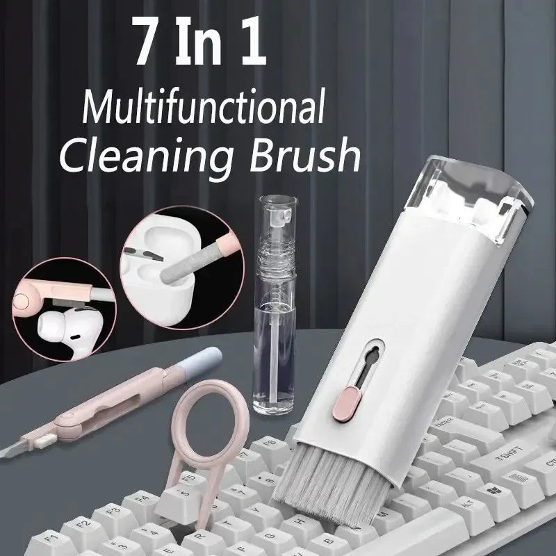 7in1 Keyboard Cleaning Kit | 7-In-1 Keyboard Cleaner Brush Kit – Multi-Function Earphone Cleaning Pen & Keycap Puller Tool Set