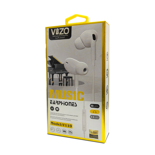 VIZO V110 Super Bass Hand Free | Wired In Ear Phones For Men And Women | Best Quality Earphone - Hands-Free For Mobile Mobile Phone - Hands-Free For Android