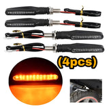 Pack Of 2 Pair(4pcs) - Audi Flow Style Led Motorcycle Turn Signals Indicator Amber Light