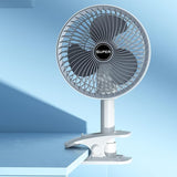 New Portable 3 Gears Rechargeable Desktop Fan Low Noise Air Cooling Handheld Clipped Circulator Table Fan Clip Fan USB Rechargeable Desk Fan With Sturdy Clamp, Quiet Operation, Strong Airflow With 360° Rotation For Home, Stroller, Office, Outdoor