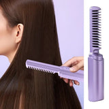 2-In-1 Hair Styling Brush, Straightener, Curler Comb Random Color