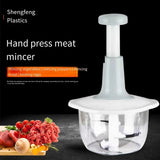 Manual Hand Push Chopper | Multi-Functional Vegetable Meat Grinder, Grater, Chopper -2 Liter (Random Color)