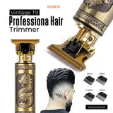 Vintage T9 Professional Trimmer – Close-Cutting T-Blade Hair Clipper For Men - Metal Body