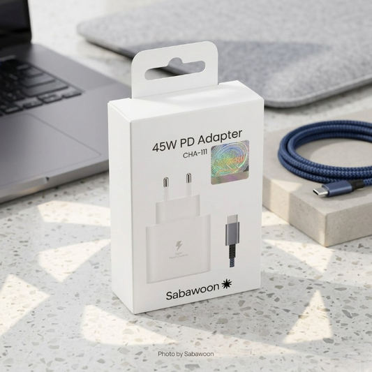 Sabawoon 45W PD USB-C Fast Charger | Super Fast Wall Adapter | Black/White Random Color