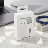 Sabawoon 45W PD USB-C Fast Charger | Super Fast Wall Adapter | Black/White Random Color