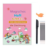 Pack Of 4 Pcs With 10 Refill Copybooks Pen Magic Copy Book Free Wiping Children's Kid Writing Sticker Practice Copybook For Calligraphy