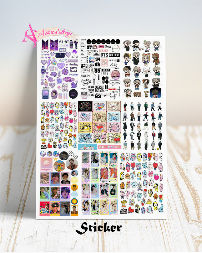 BTS Sticker Sheet Uncut 11x8Inches – High Resolution  Decorative Stickers for Journals, Laptops, Phones, Scrapbooks & DIY Crafts