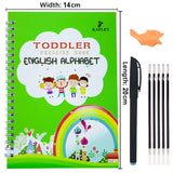 Pack Of 4 Pcs With 10 Refill Copybooks Pen Magic Copy Book Free Wiping Children's Kid Writing Sticker Practice Copybook For Calligraphy