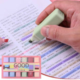 Highlighter Marker Pen Set – 6 Soft Fluorescent Colors, Quick-Dry, No Smudge, Water-Based Ink
