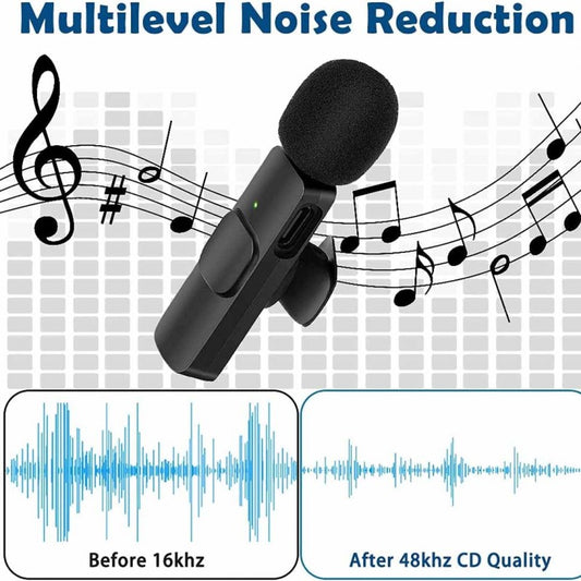K11 2 IN 1 Collar Wireless Microphone Iphone/Android & Type C Supported