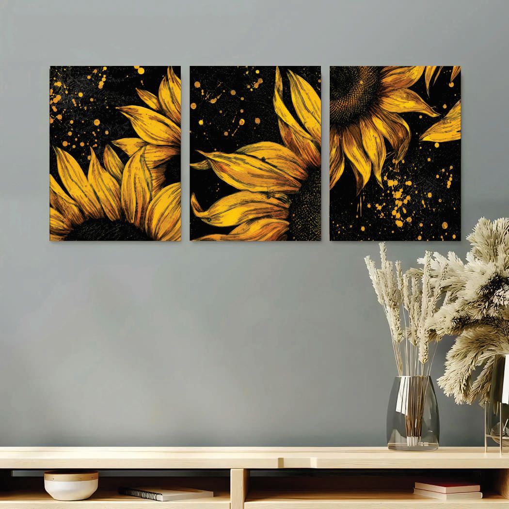 Set Of 3 Premium Wall Art Photo Tiles – Modern Home Decor Sets 8x11