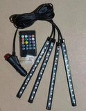 Car Interior LED Atmosphere Light With Remote Control – Multi-Color Music Sync Ambient Strip Lamp (12V)