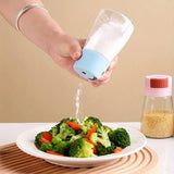 Sealed Seasoning Quantitative Bottle Salt Pepper Condiment Dispenser Glass Spice Jar | Salt Control Bottle Press - 180ml (Random Color)