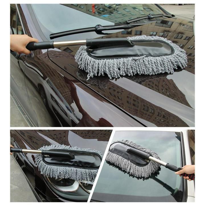 Car Wash Cleaning Brush Duster Dust Wax Mop Microfiber Telescoping Tool For Vehicle Exterior And Interior Cleaning