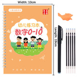 Pack Of 4 Pcs With 5 Refill Copybooks Pen Magic Copy Book Free Wiping Children's Kid Writing Sticker Practice Copybook For Calligraphy