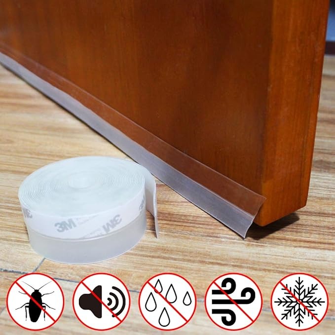 1 Meter Self-Adhesive Door Sealing Tape | Weatherproof Door & Window Seal Strip | Wind & Dust Protection