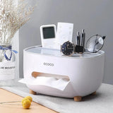 Ecoco Tissue Box With Multifunctional Storage Drawer Creative Desk Organizer For Kitchen Living Room And Office