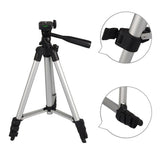Adjustable Tripod Stand For Mobile Phones And Cameras With Mobile Holder, Portable DSLR Stand For Vlogging, Universal Silver Model 3110 And Bag