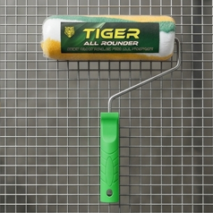 Tiger All-Rounder 9-Inch Professional Paint Roller – Multi-Purpose Wall Painting Tool With Ergonomic Green Handle – High-Absorbency 9" Roller For Smooth & Textured Walls