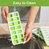 Silicon Popup Ice Cube Tray 14 Grid Ice Mould Silicone Ice Cube Mold Tray Durable And Easy Release Design | Random Color