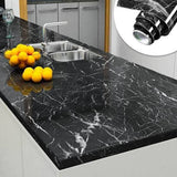 Self Adhesive Black Marble Sheet For Kitchen – Waterproof, Heat And Oil Resistant Wallpap Er For Countertops, Cabinets, And Furniture(60x200)