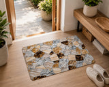 Super Absorbent Non-Slip Bathroom Floor Mat - Quick-Dry Soft Marble Stone Design 23 × 15 Inch