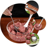 Meatball Spoon | Stainless Steel Scoop Ball Maker | Non‑Stick Meatball Baller With Long Handle