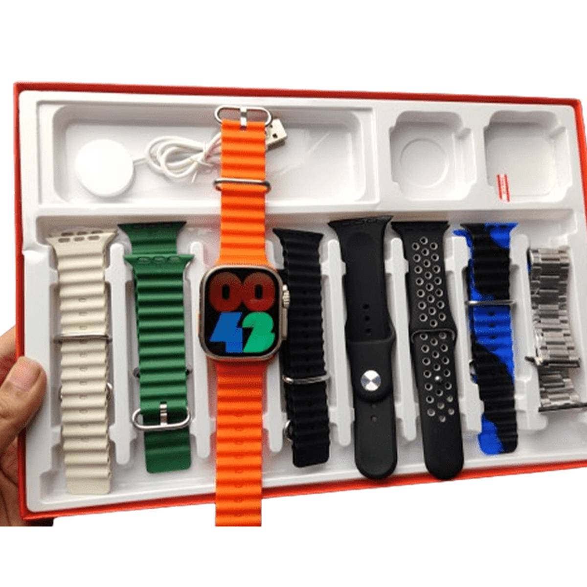 9+1 Z60 Ultra-2 Big Ips Display 49mm 8+Silicone Case Strap Bt Calling Smartwatch Always On Display With Ofitpro App Silver