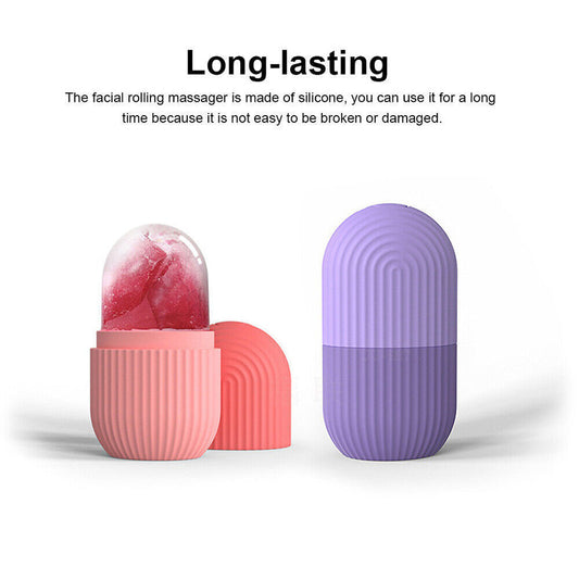 Face Ice Roller Silicone Facial Massager To Enhance Skin Glow, Without Box (Random Color)