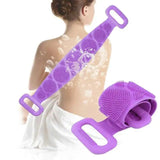 Single Side Silicone Bath Towel Scrubber – Soft Body Cleaning Brush - 27 Inch (Random Color)