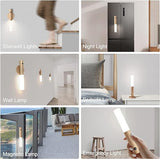 LED Wood Night Light PIR Motion Sensor Magnetic Wall Lamp USB Rechargeable Lights Home Staircase Bedroom Lamp Bedside Lighting | 1Pc