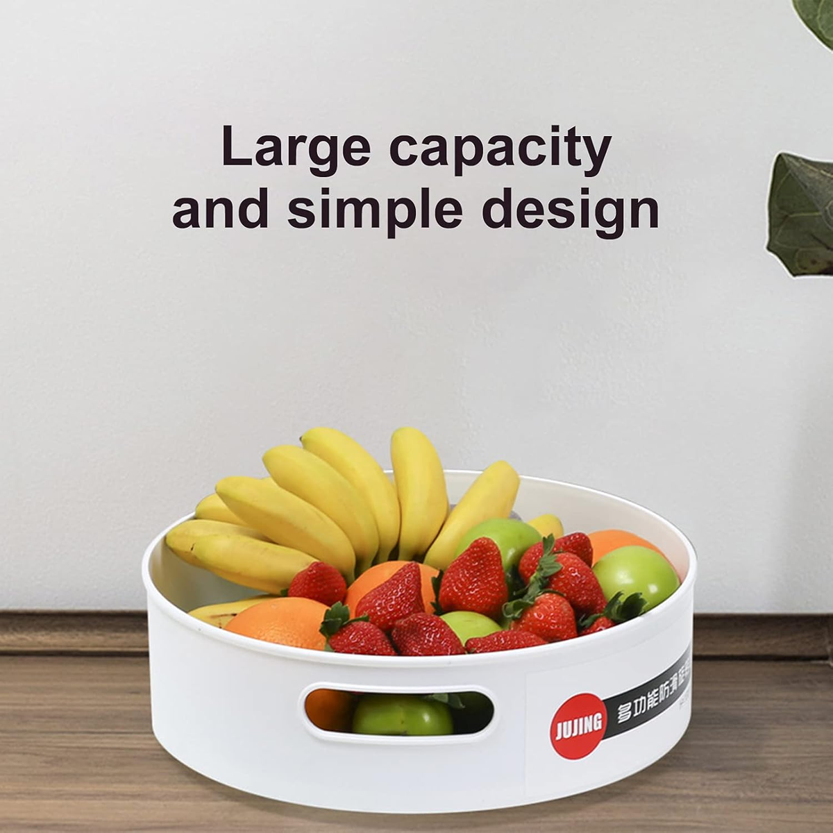 Home Rotating Storage Box With Open Handle Dining Table Fruit Organizer And Storage Rack (Large)