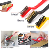 Gas Stove Cleaning Wire Brush Kitchen Tool Metal Fiber Brush – Set Of 3 Brush