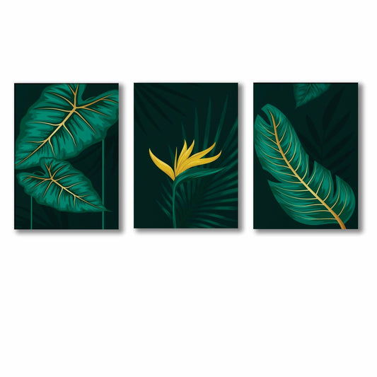 Set of 3 Premium Wall Art Photo Tiles – Modern Home Decor Sets  8x11 | With Frame