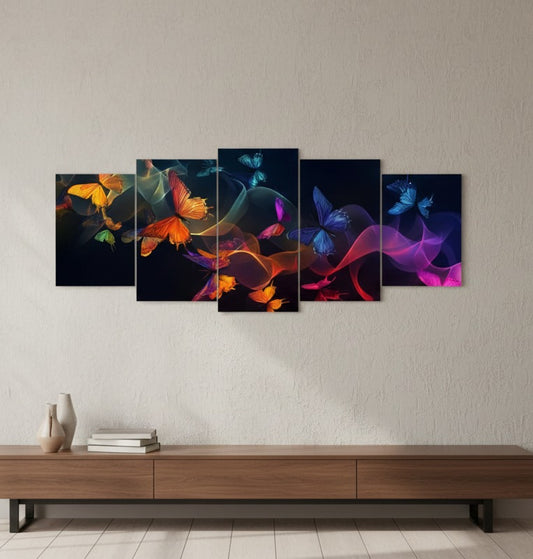 5pcs Butterfly Frame Elegant Decorative Design For Home Wall Art Display And Stylish Interior Decoration