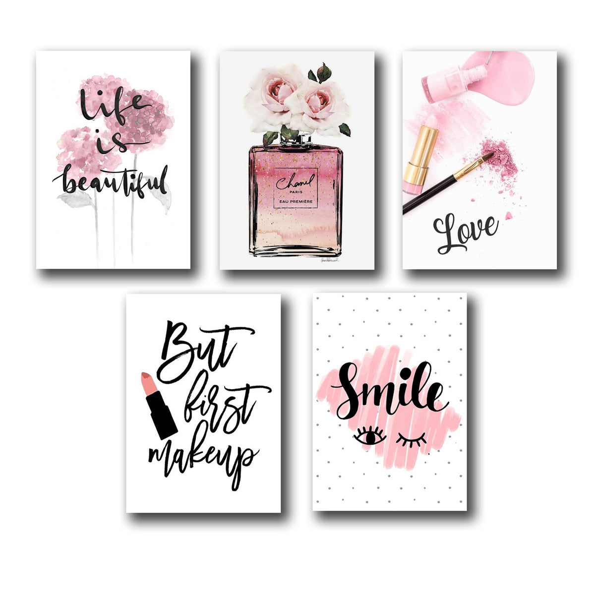 Set Of 5 Premium Wall Art Photo Tiles – Modern Home Decor Sets 8x11