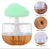 Rechargeable Cloud Rain Aroma Diffuser And LED Humidifier - Elegant Ambient Night Light With Realistic Raindrop Effect For Home And Office Decor