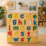Small Abc Alphabet Puzzle Board Game - Educational Wooden Learning Toy Crafted From MDF Wood For Children And Early Literacy Skills