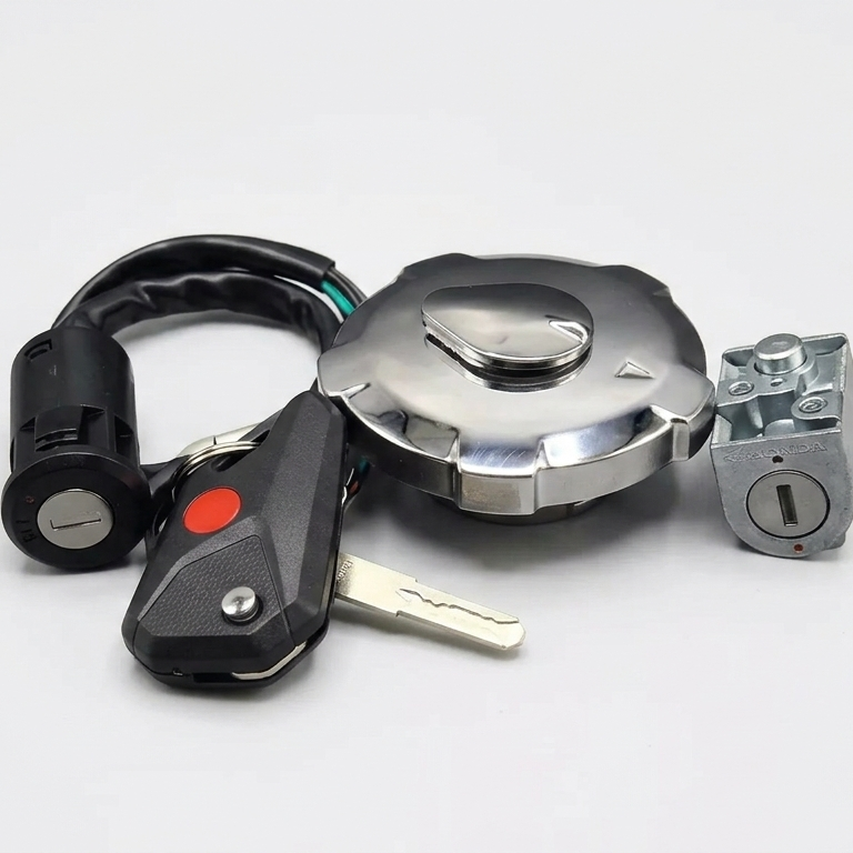 Switch Kit For Honda CG125 Computer Key 3 In 1 Set – Ignition Switch, Tank Cap & Side Lock (Single Key Operated)