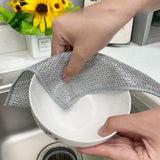 Durable Wire Dish Washing Cleaning Cloth – Heavy-Duty Scrubbing Rugs For Kitchen Dishes, Utensils & Cookware - Pack Of 10