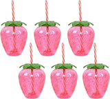 Strawberry Straw Water Bottle (Cute/Kawaii Design)