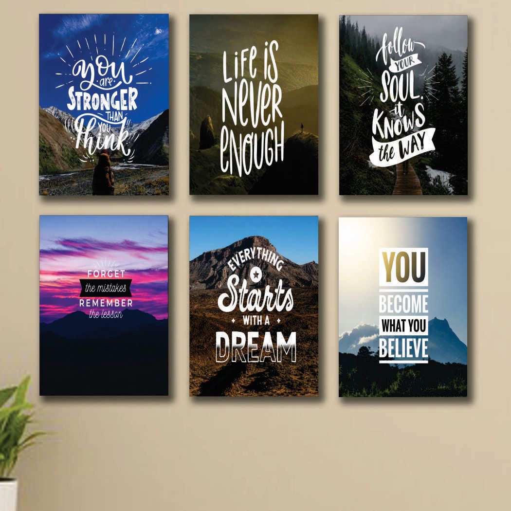 Set Of 6 Premium Wall Art Photo Tiles – Modern Home Decor Sets 8x11