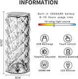 16 Colors Diamond Rose Crystal Lamp Bedside Acrylic Usb Rechargeable Table Lamp