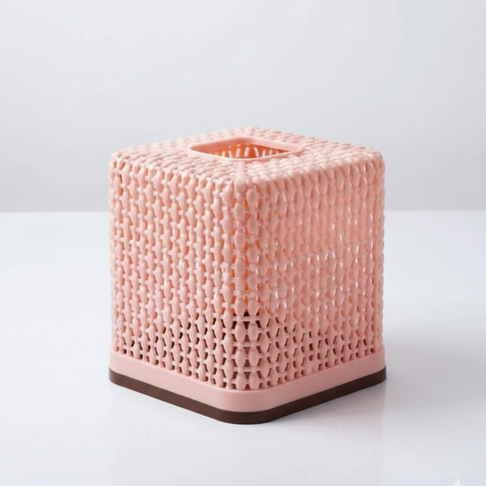 Rose Square Tissue Roll Box Plastic Decorative Tissue Holder For Home Office Kitchen And Bathroom (Random Color)