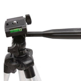 Adjustable Tripod Stand For Mobile Phones And Cameras With Mobile Holder, Portable DSLR Stand For Vlogging, Universal Silver Model 3110 And Bag